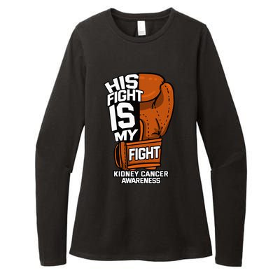 His Fight Is My Fight Kidney Cancer Awareness RCC TCC Gift Womens CVC Long Sleeve Shirt