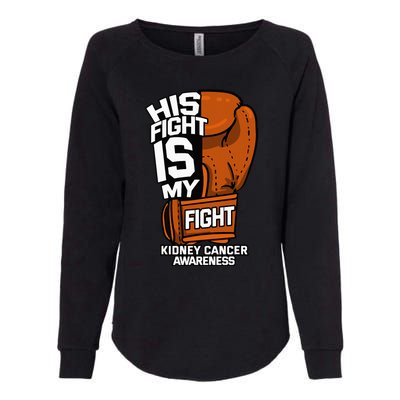 His Fight Is My Fight Kidney Cancer Awareness RCC TCC Gift Womens California Wash Sweatshirt