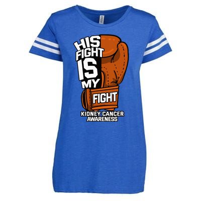 His Fight Is My Fight Kidney Cancer Awareness RCC TCC Gift Enza Ladies Jersey Football T-Shirt