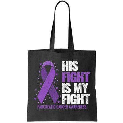 His Fight is my Fight Pancreatic Cancer Awareness  Tote Bag