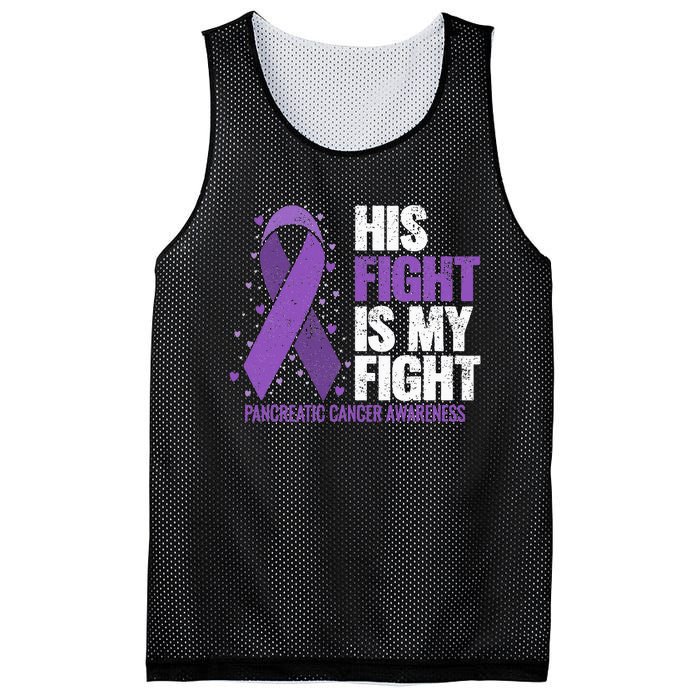 His Fight is my Fight Pancreatic Cancer Awareness  Mesh Reversible Basketball Jersey Tank