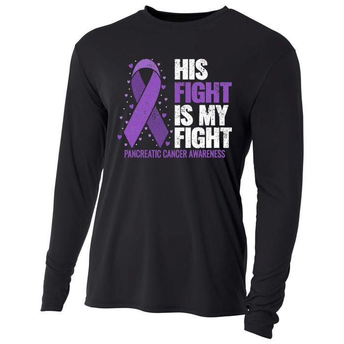 His Fight is my Fight Pancreatic Cancer Awareness  Cooling Performance Long Sleeve Crew