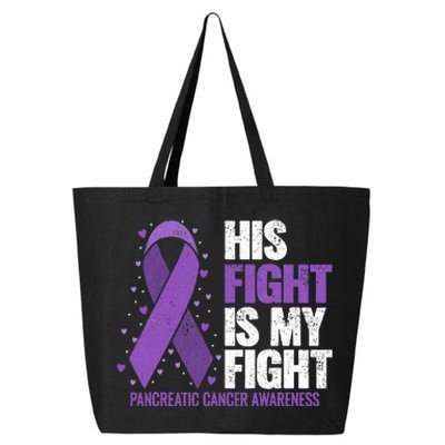 His Fight is my Fight Pancreatic Cancer Awareness  25L Jumbo Tote