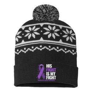 His Fight is my Fight Pancreatic Cancer Awareness  USA-Made Snowflake Beanie