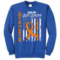 Her Fight Is My Fight Great Grandma Ney Cancer Usa Flag Cool Gift Sweatshirt