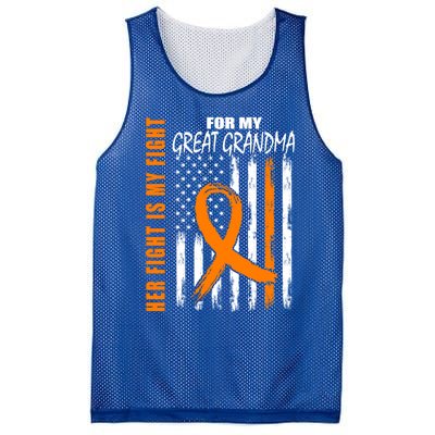 Her Fight Is My Fight Great Grandma Ney Cancer Usa Flag Cool Gift Mesh Reversible Basketball Jersey Tank