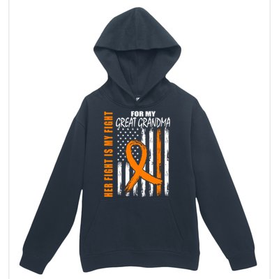 Her Fight Is My Fight Great Grandma Ney Cancer Usa Flag Cool Gift Urban Pullover Hoodie