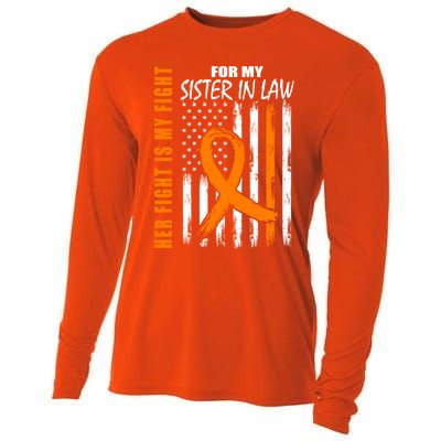 Her Fight Is My Fight Sister In Law Ney Cancer Usa Flag Great Gift Cooling Performance Long Sleeve Crew