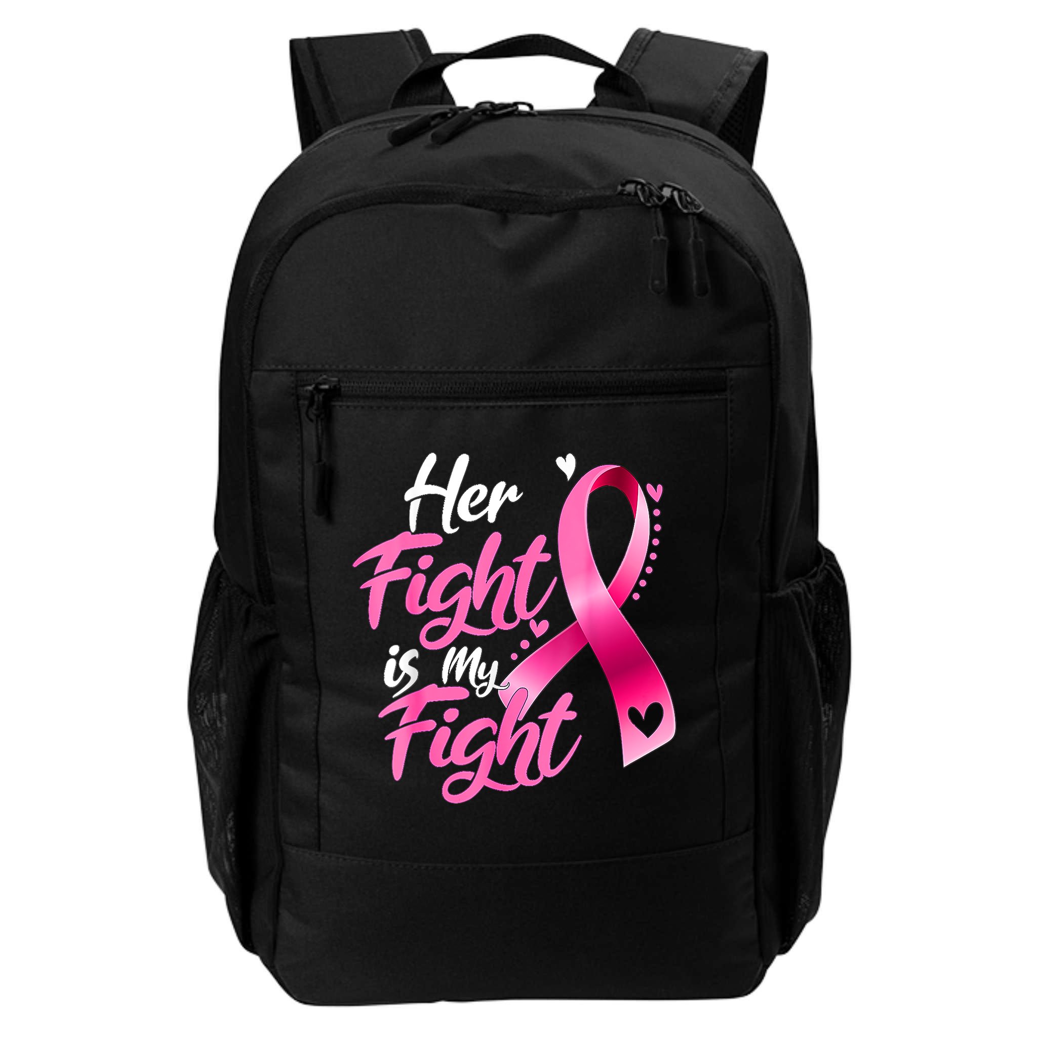 Her Fight Is My Fight Breast Cancer Awareness Family Support Backpack