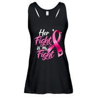 Her Fight Is My Fight Breast Cancer Awareness Family Support Ladies Essential Flowy Tank