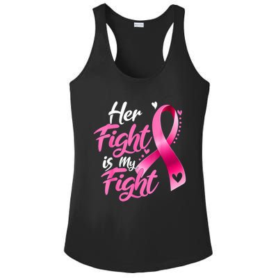 Her Fight Is My Fight Breast Cancer Awareness Family Support Ladies PosiCharge Competitor Racerback Tank