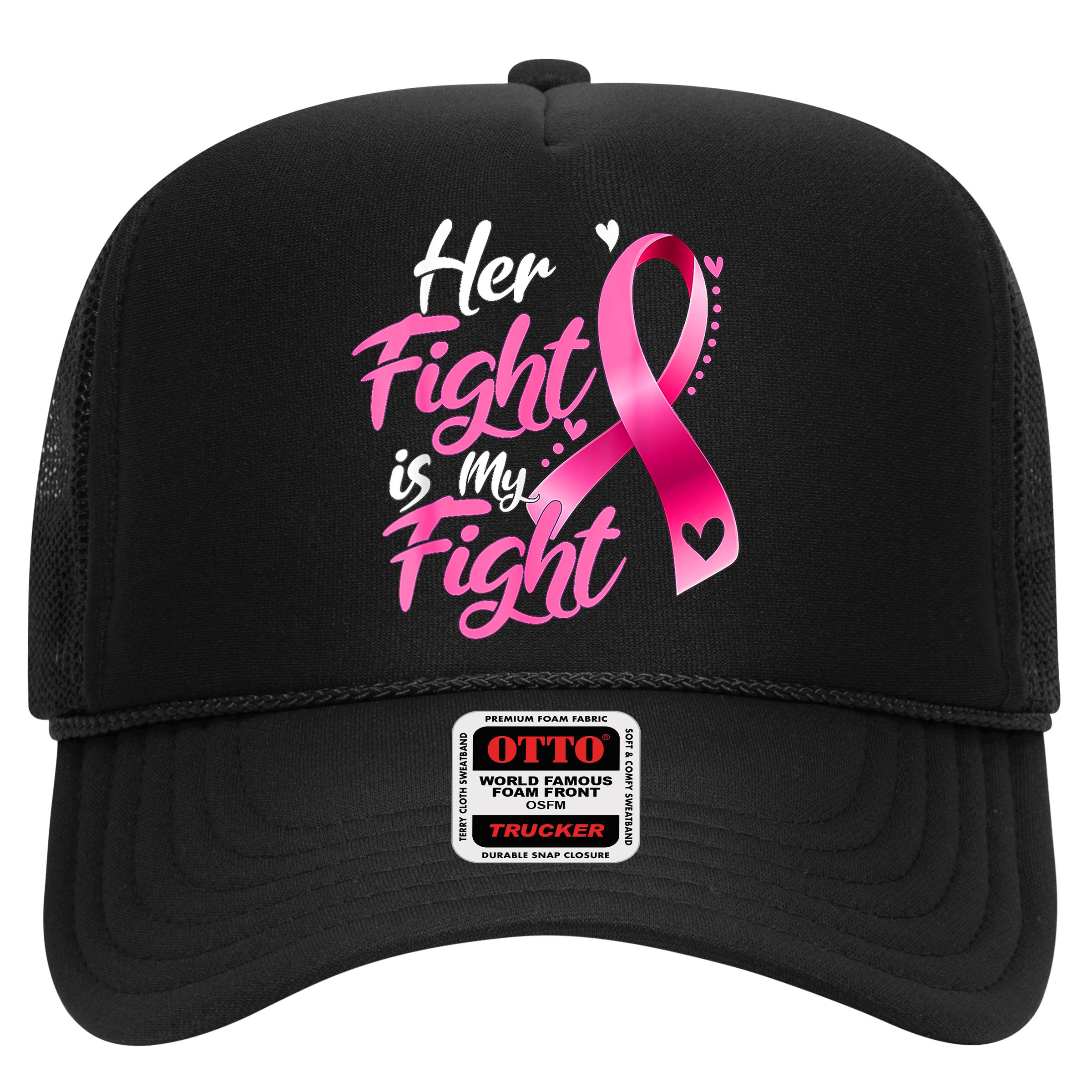 Her Fight Is My Fight Breast Cancer Awareness Family Support Hat