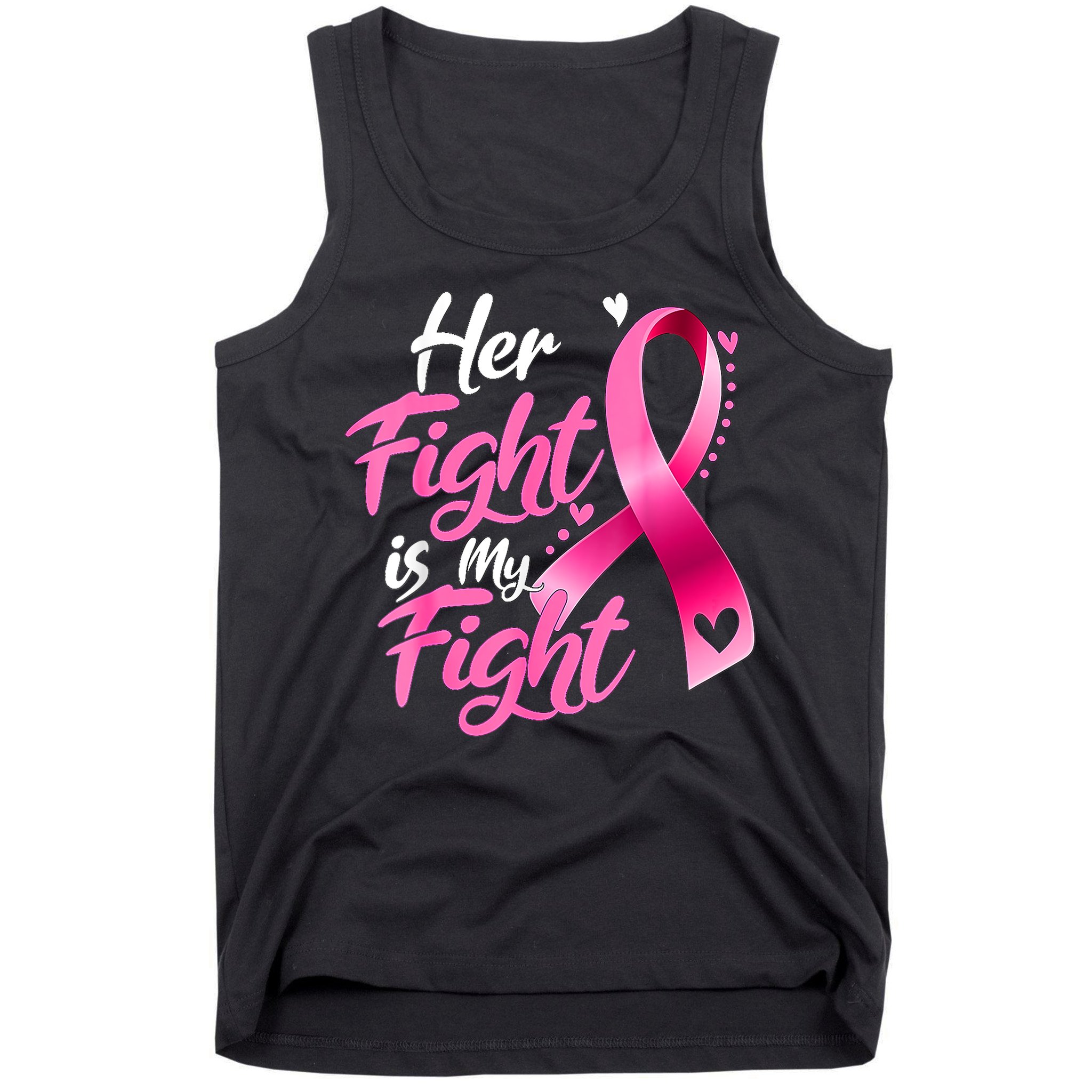 Her Fight Is My Fight Breast Cancer Awareness Family Support Tank Top
