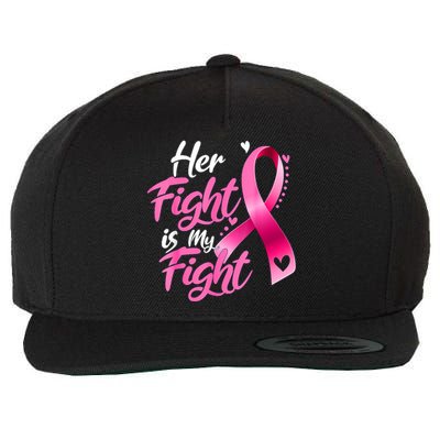 Her Fight Is My Fight Breast Cancer Awareness Family Support Wool Snapback Cap