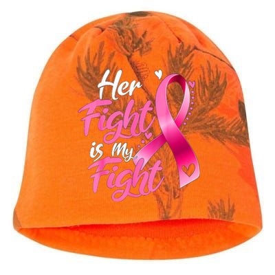 Her Fight Is My Fight Breast Cancer Awareness Family Support Kati - Camo Knit Beanie