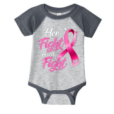 Her Fight Is My Fight Breast Cancer Awareness Family Support Infant Baby Jersey Bodysuit