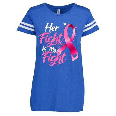 Her Fight Is My Fight Breast Cancer Awareness Family Support Enza Ladies Jersey Football T-Shirt