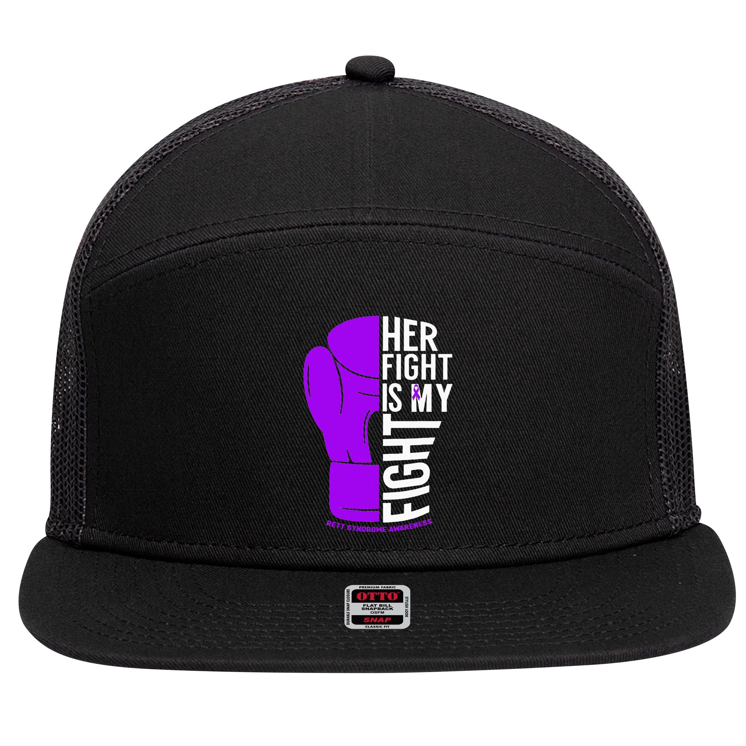 Her Fight Is My Fight Rett Syndrome Awareness 7 Panel Mesh Trucker Snapback Hat