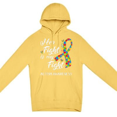 Her Fight Is My Fight Autism Awareness Month Plus Size Shirts Premium Pullover Hoodie