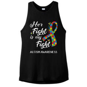 Her Fight Is My Fight Autism Awareness Month Plus Size Shirts Ladies PosiCharge Tri-Blend Wicking Tank