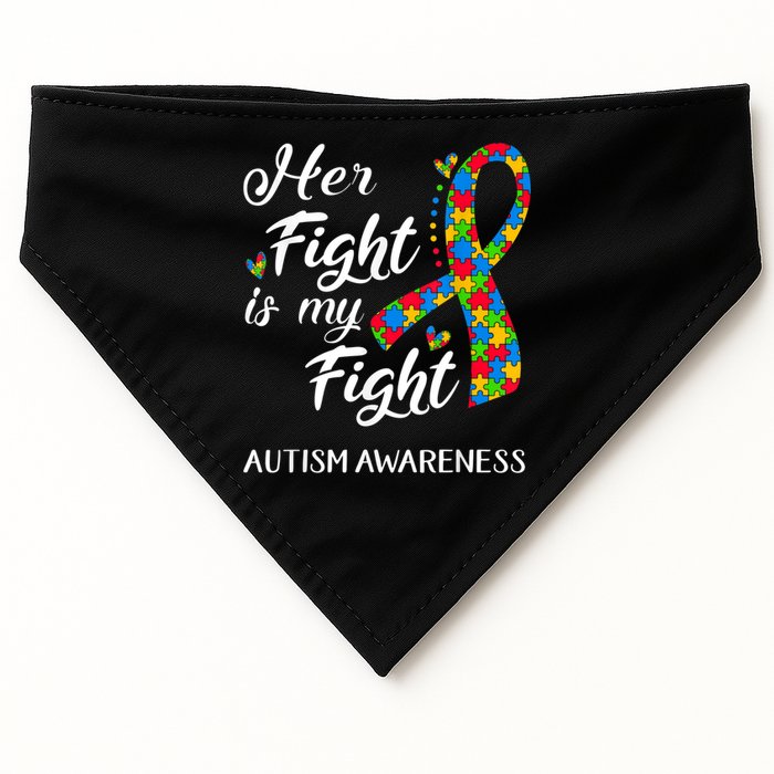 Her Fight Is My Fight Autism Awareness Month Plus Size Shirts USA-Made Doggie Bandana