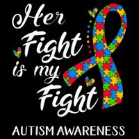Her Fight Is My Fight Autism Awareness Month Plus Size Shirts USA-Made Doggie Bandana