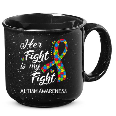 Her Fight Is My Fight Autism Awareness Month Plus Size Shirts 15oz Campfire Ceramic Mug