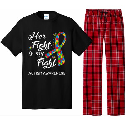 Her Fight Is My Fight Autism Awareness Month Plus Size Shirts Pajama Set