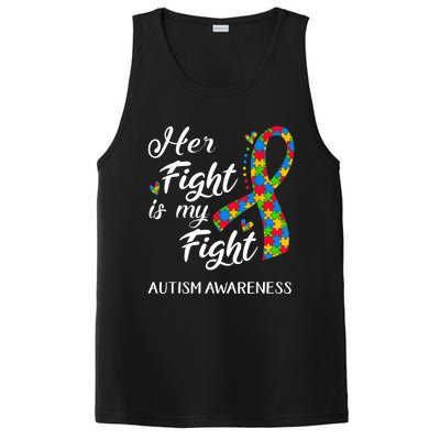 Her Fight Is My Fight Autism Awareness Month Plus Size Shirts PosiCharge Competitor Tank