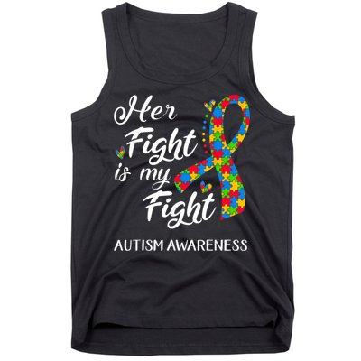 Her Fight Is My Fight Autism Awareness Month Plus Size Shirts Tank Top