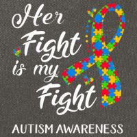 Her Fight Is My Fight Autism Awareness Month Plus Size Shirts Cotton Canvas Backpack