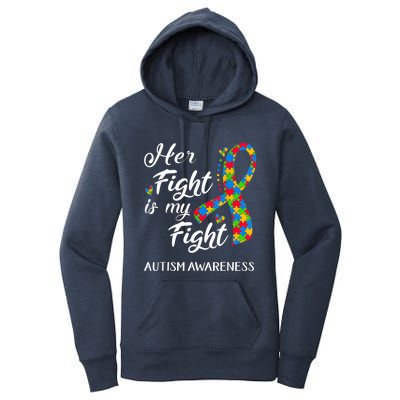 Her Fight Is My Fight Autism Awareness Month Plus Size Shirts Women's Pullover Hoodie