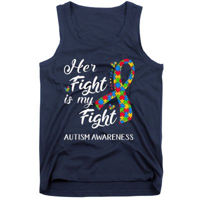 Her Fight Is My Fight Autism Awareness Month Plus Size Shirts Tank Top