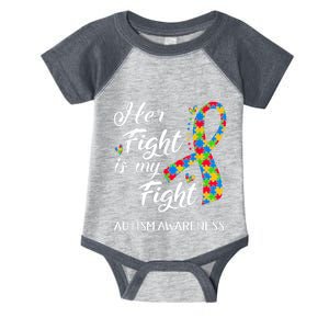 Her Fight Is My Fight Autism Awareness Month Plus Size Shirts Infant Baby Jersey Bodysuit