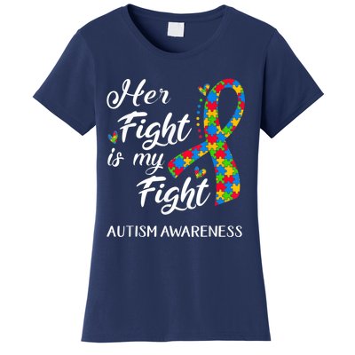 Her Fight Is My Fight Autism Awareness Month Plus Size Shirts Women's T-Shirt