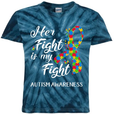 Her Fight Is My Fight Autism Awareness Month Plus Size Shirts Kids Tie-Dye T-Shirt