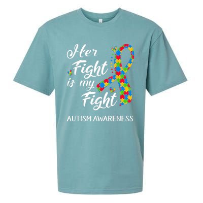 Her Fight Is My Fight Autism Awareness Month Plus Size Shirts Sueded Cloud Jersey T-Shirt