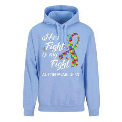 Her Fight Is My Fight Autism Awareness Month Plus Size Shirts Unisex Surf Hoodie