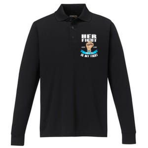 Her Fight Is My Fight Als Hope Cure Awareness Month Gift Funny Gift Performance Long Sleeve Polo