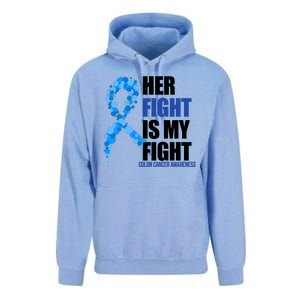 Her Fight Is My Fight Colon Cancer Awareness Ribbon Unisex Surf Hoodie