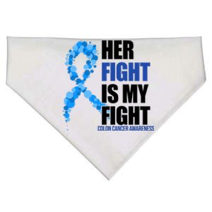 Her Fight Is My Fight Colon Cancer Awareness Ribbon USA-Made Doggie Bandana