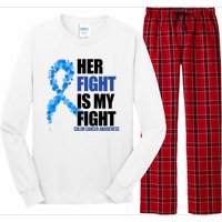 Her Fight Is My Fight Colon Cancer Awareness Ribbon Long Sleeve Pajama Set