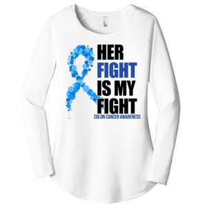 Her Fight Is My Fight Colon Cancer Awareness Ribbon Women's Perfect Tri Tunic Long Sleeve Shirt