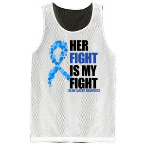 Her Fight Is My Fight Colon Cancer Awareness Ribbon Mesh Reversible Basketball Jersey Tank