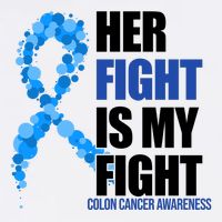 Her Fight Is My Fight Colon Cancer Awareness Ribbon Womens Tank Top