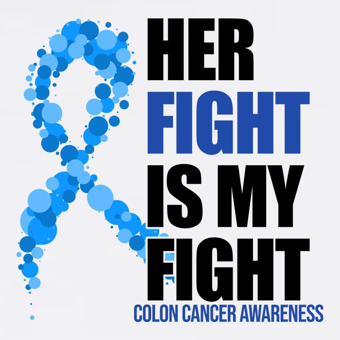 Her Fight Is My Fight Colon Cancer Awareness Ribbon Womens Tank Top