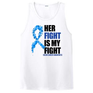 Her Fight Is My Fight Colon Cancer Awareness Ribbon PosiCharge Competitor Tank