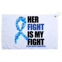 Her Fight Is My Fight Colon Cancer Awareness Ribbon Grommeted Golf Towel