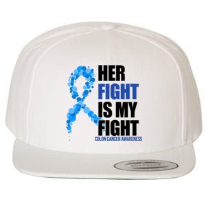 Her Fight Is My Fight Colon Cancer Awareness Ribbon Wool Snapback Cap