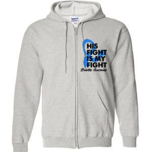 His Fight Is My Fight Diabetes Awareness Full Zip Hoodie